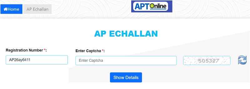 AP eChallan - E Challan Payment Online Check